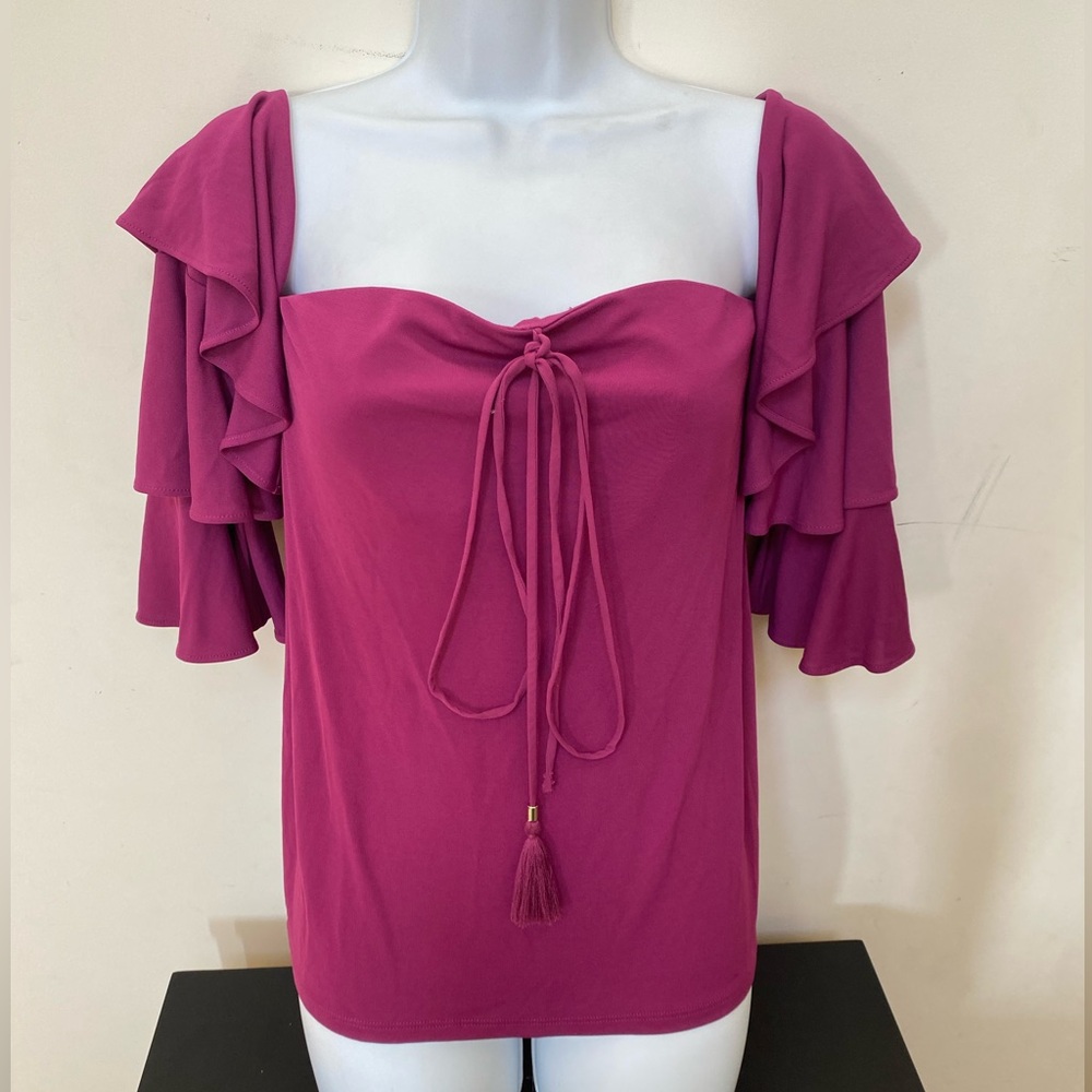 NEW White House Black Market dark berry blouse